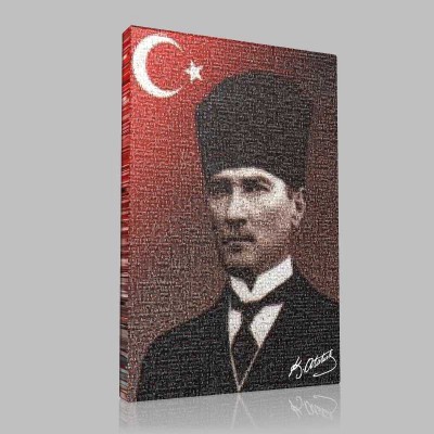 Atatürk Kolaj Kanvas Tablo