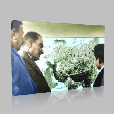 Renkli Atatürk Resimleri 121 Kanvas Tablo