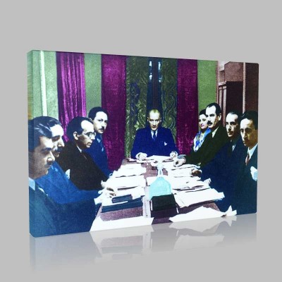 Renkli Atatürk Resimleri 125 Kanvas Tablo
