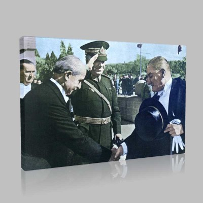 Renkli Atatürk Resimleri 144 Kanvas Tablo