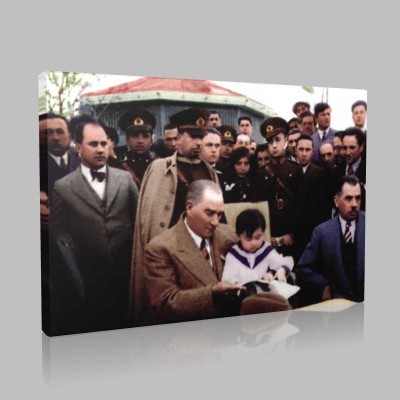 Renkli Atatürk Resimleri 195 Kanvas Tablo