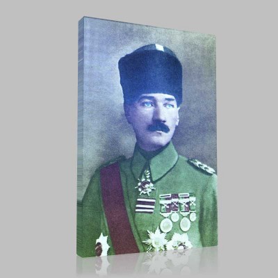 Renkli Atatürk Resimleri 3 Kanvas Tablo