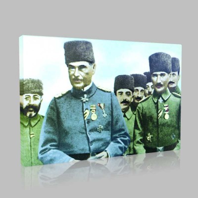 Renkli Atatürk Resimleri 63 Kanvas Tablo