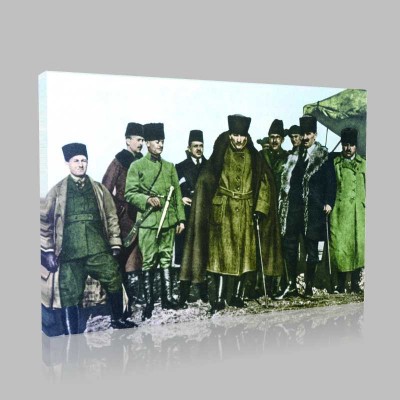 Renkli Atatürk Resimleri 66 Kanvas Tablo
