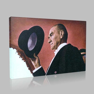 Renkli Atatürk Resimleri 80 Kanvas Tablo