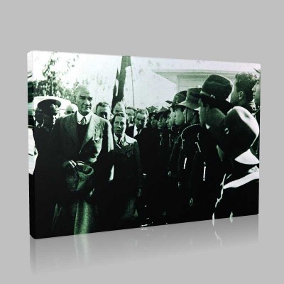 Siyah Beyaz Atatürk Resimleri  101 Kanvas Tablo