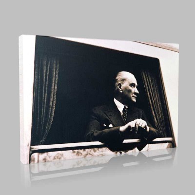 Siyah Beyaz Atatürk Resimleri  113 Kanvas Tablo