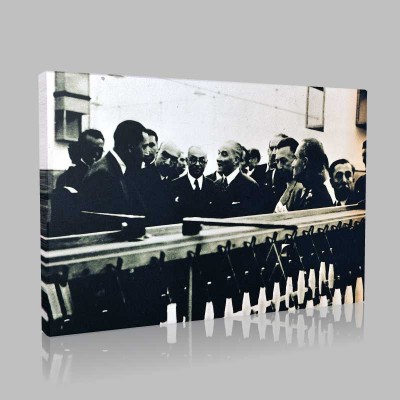 Siyah Beyaz Atatürk Resimleri  118 Kanvas Tablo