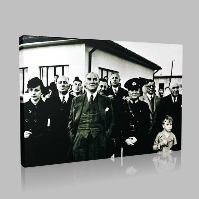 Siyah Beyaz Atatürk Resimleri  121 Kanvas Tablo