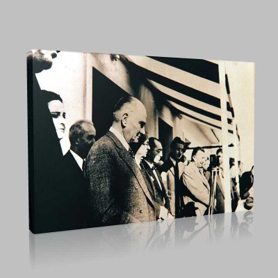 Siyah Beyaz Atatürk Resimleri  127 Kanvas Tablo