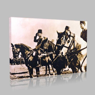Siyah Beyaz Atatürk Resimleri  13 Kanvas Tablo