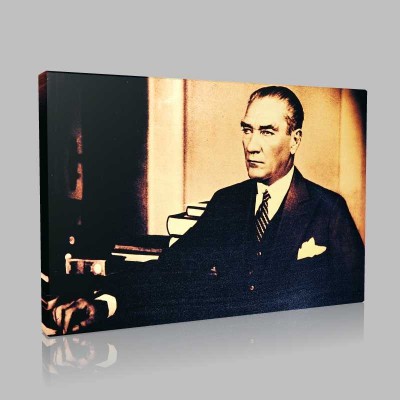 Siyah Beyaz Atatürk Resimleri  150 Kanvas Tablo