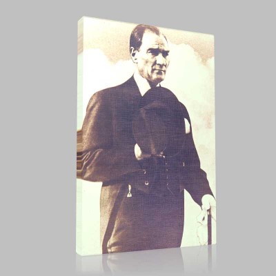 Siyah Beyaz Atatürk Resimleri  154 Kanvas Tablo
