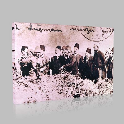 Siyah Beyaz Atatürk Resimleri  160 Kanvas Tablo