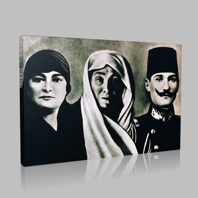 Siyah Beyaz Atatürk Resimleri  174 Kanvas Tablo