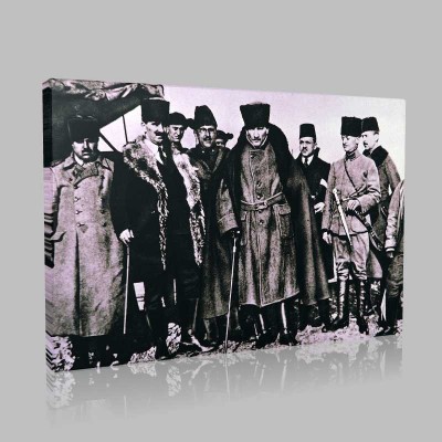 Siyah Beyaz Atatürk Resimleri  187 Kanvas Tablo