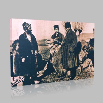 Siyah Beyaz Atatürk Resimleri  189 Kanvas Tablo