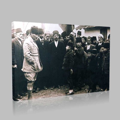 Siyah Beyaz Atatürk Resimleri  200 Kanvas Tablo