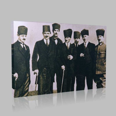 Siyah Beyaz Atatürk Resimleri  203 Kanvas Tablo