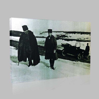 Siyah Beyaz Atatürk Resimleri  212 Kanvas Tablo