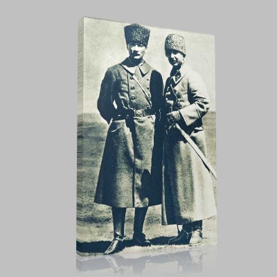 Siyah Beyaz Atatürk Resimleri  214 Kanvas Tablo