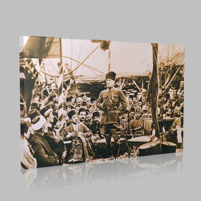 Siyah Beyaz Atatürk Resimleri  22 Kanvas Tablo