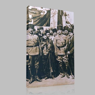 Siyah Beyaz Atatürk Resimleri  220 Kanvas Tablo