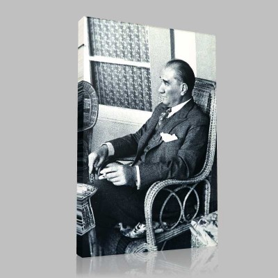 Siyah Beyaz Atatürk Resimleri  232 Kanvas Tablo
