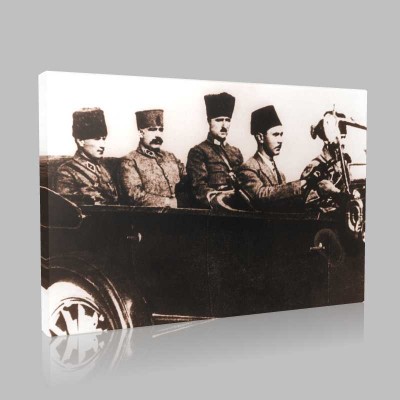 Siyah Beyaz Atatürk Resimleri  235 Kanvas Tablo