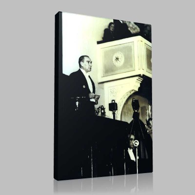Siyah Beyaz Atatürk Resimleri  236 Kanvas Tablo