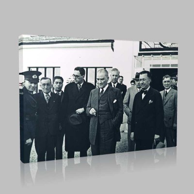 Siyah Beyaz Atatürk Resimleri  243 Kanvas Tablo
