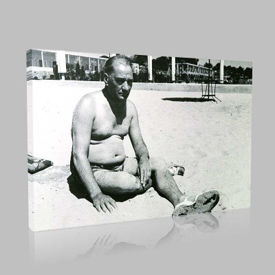 Siyah Beyaz Atatürk Resimleri  250 Kanvas Tablo