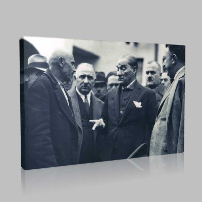 Siyah Beyaz Atatürk Resimleri  253 Kanvas Tablo