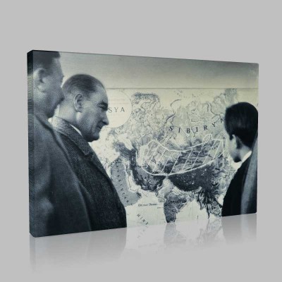 Siyah Beyaz Atatürk Resimleri  255 Kanvas Tablo