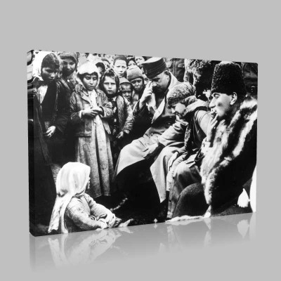 Siyah Beyaz Atatürk Resimleri  261 Kanvas Tablo