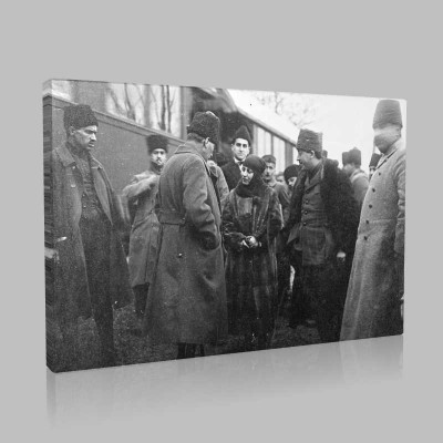 Siyah Beyaz Atatürk Resimleri  280 Kanvas Tablo