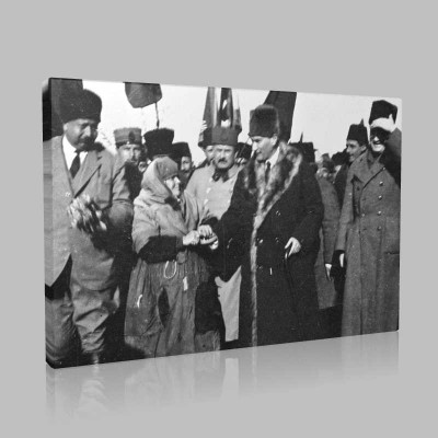 Siyah Beyaz Atatürk Resimleri  288 Kanvas Tablo