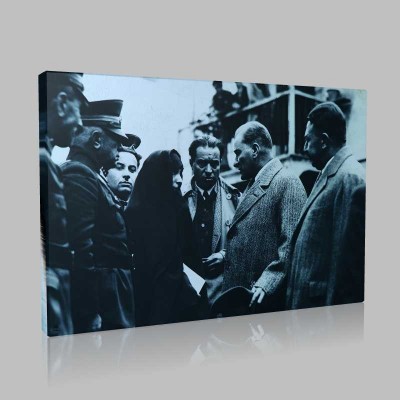 Siyah Beyaz Atatürk Resimleri  290 Kanvas Tablo