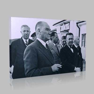 Siyah Beyaz Atatürk Resimleri  293 Kanvas Tablo