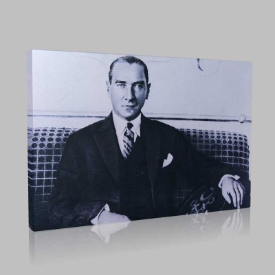 Siyah Beyaz Atatürk Resimleri  294 Kanvas Tablo