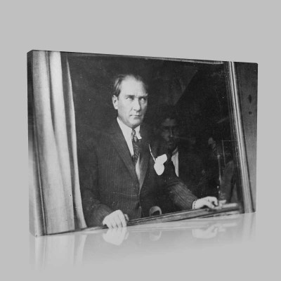Siyah Beyaz Atatürk Resimleri  296 Kanvas Tablo
