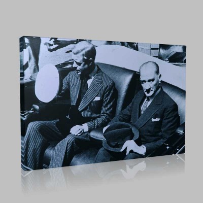 Siyah Beyaz Atatürk Resimleri  301 Kanvas Tablo