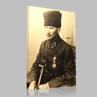 Siyah Beyaz Atatürk Resimleri  303 Kanvas Tablo