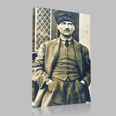 Siyah Beyaz Atatürk Resimleri  32 Kanvas Tablo