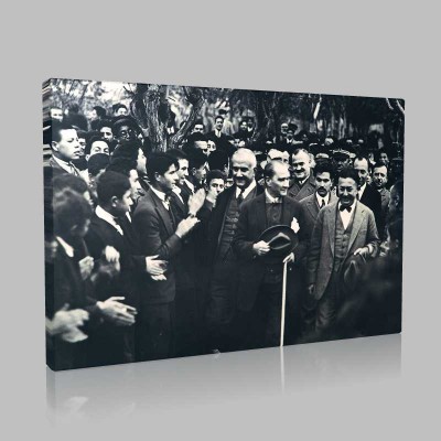 Siyah Beyaz Atatürk Resimleri  326 Kanvas Tablo
