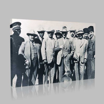 Siyah Beyaz Atatürk Resimleri  328 Kanvas Tablo