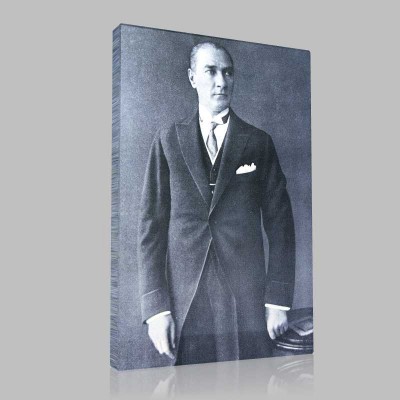 Siyah Beyaz Atatürk Resimleri  335 Kanvas Tablo