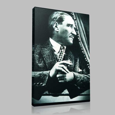 Siyah Beyaz Atatürk Resimleri  340 Kanvas Tablo