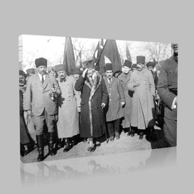 Siyah Beyaz Atatürk Resimleri  347 Kanvas Tablo