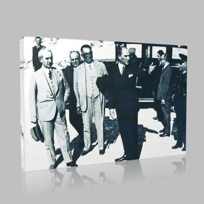 Siyah Beyaz Atatürk Resimleri  357 Kanvas Tablo